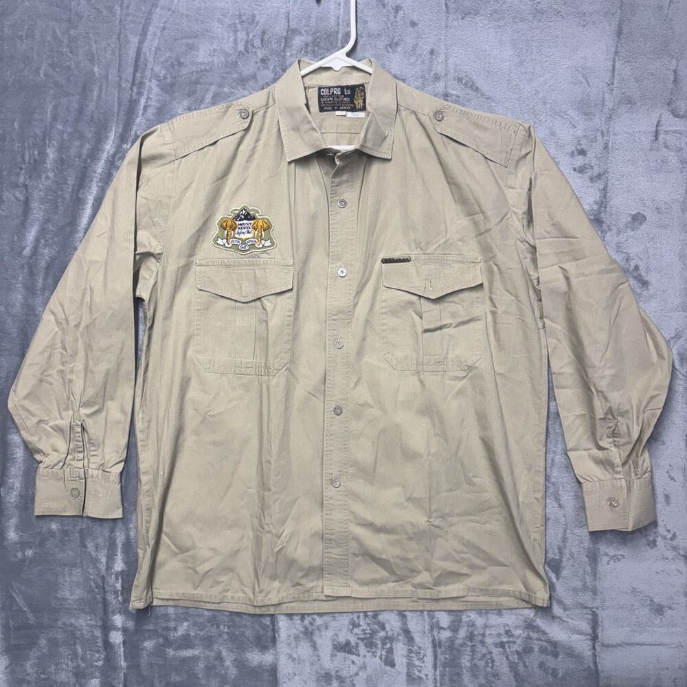 Vintage Colpro Mount Kenya Safari Club African Safari Shirt Mens Size XXL